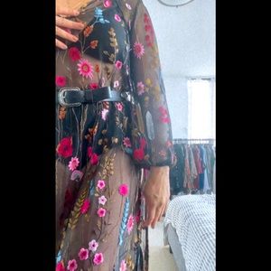 Flower embroidered metch dress